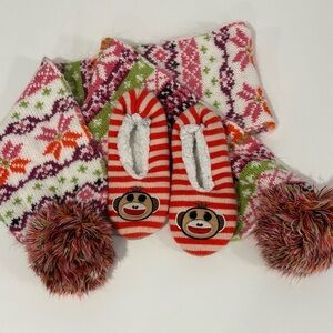 Red and White Cozy Slippers